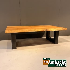 Boomstam eiken salontafel / U poot