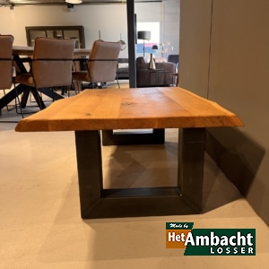 Boomstam eiken salontafel / U poot