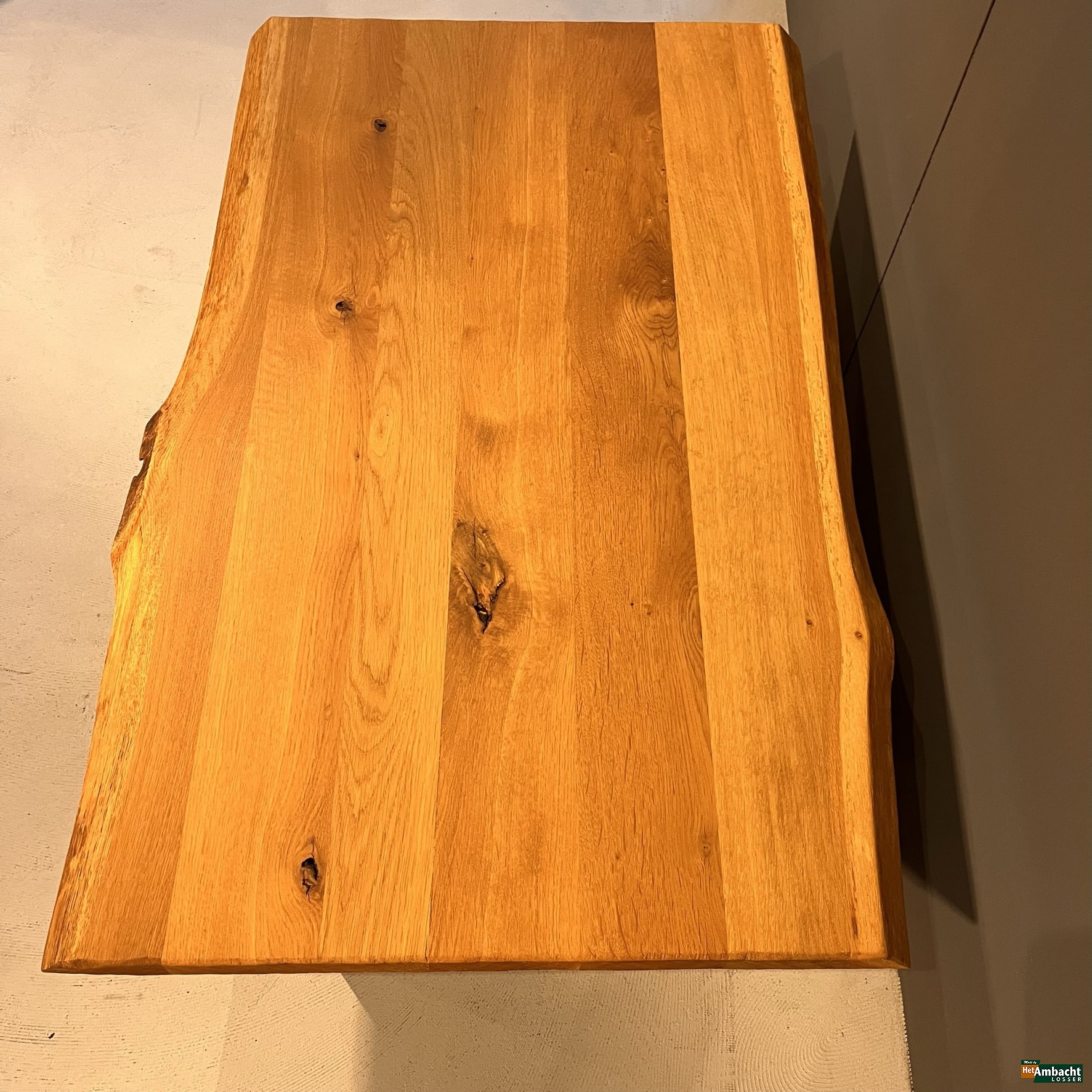 Boomstam eiken salontafel / U poot