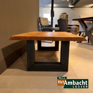 Boomstam eiken salontafel / U poot