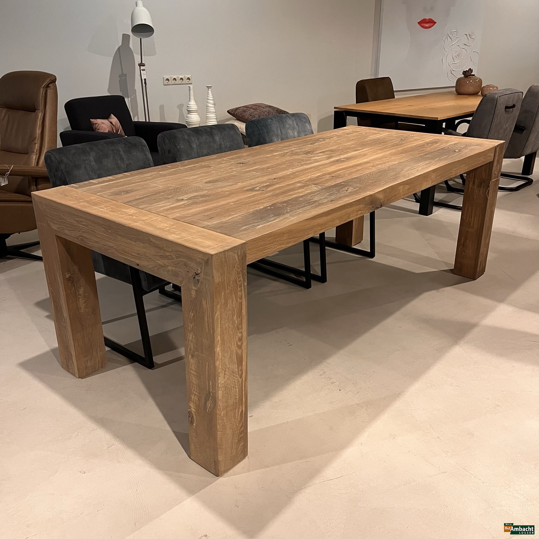 Bruut eiken eettafel 220cm
