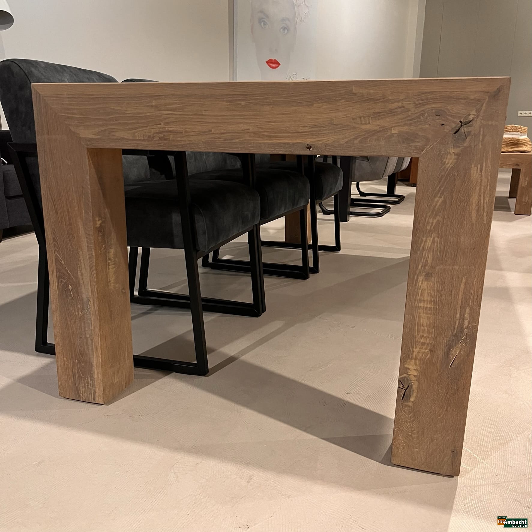 Bruut eiken eettafel 220cm
