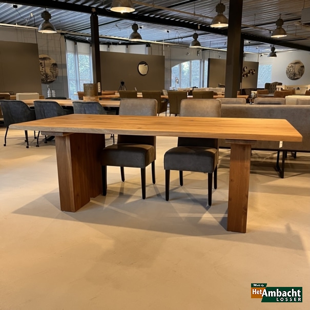 Dubbel eettafel eiken rustiek