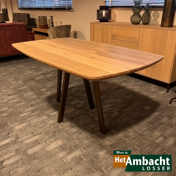 Zweeds ovaal eiken eettafel 160-Poten no.928 Anodic Brown