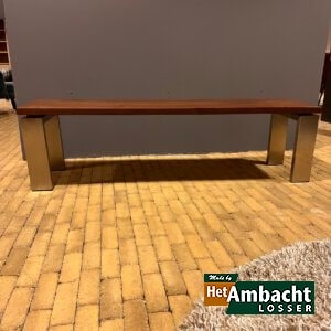Eiken tafelbank Poot RVS 12×4