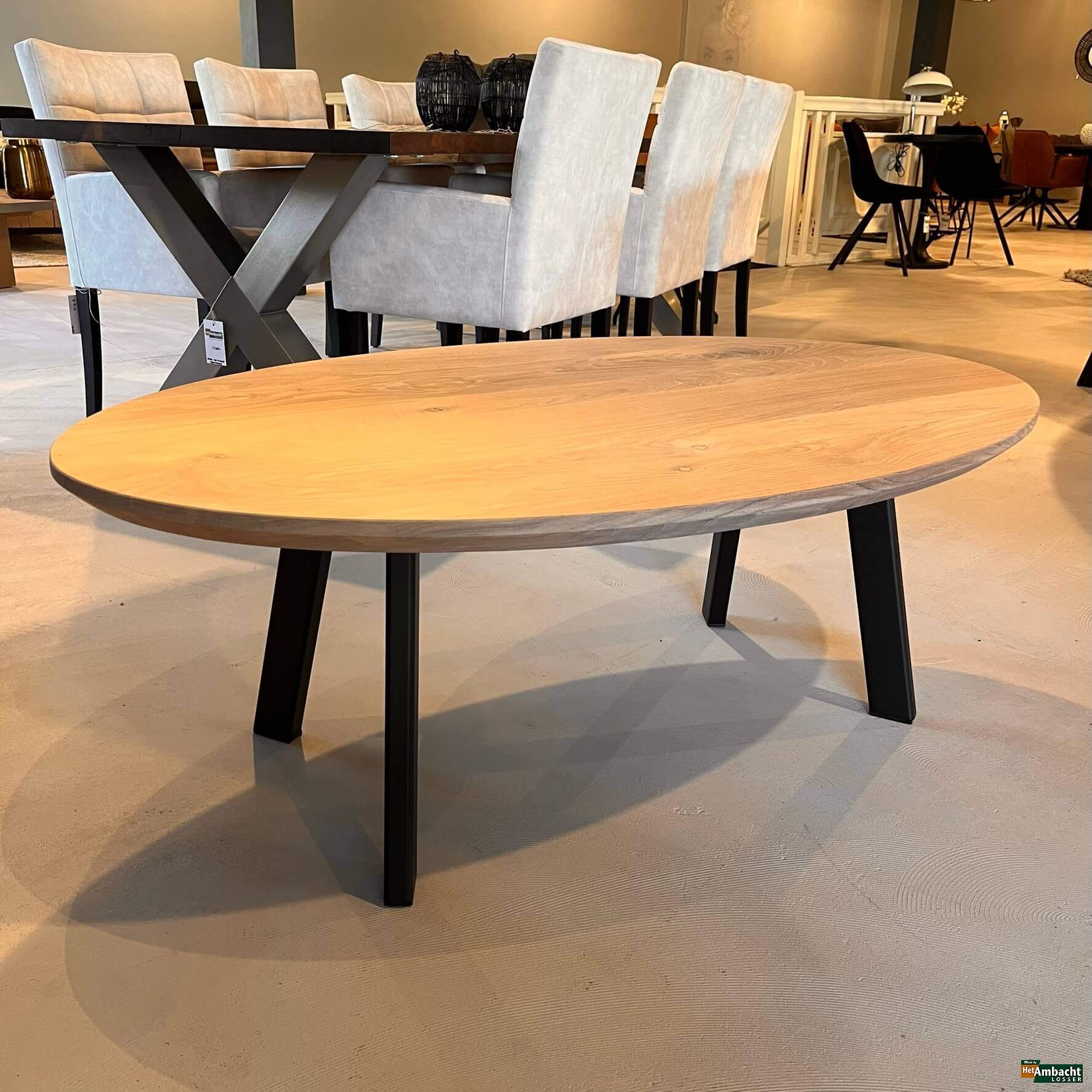 Ellips eiken salontafel – Poot no.945
