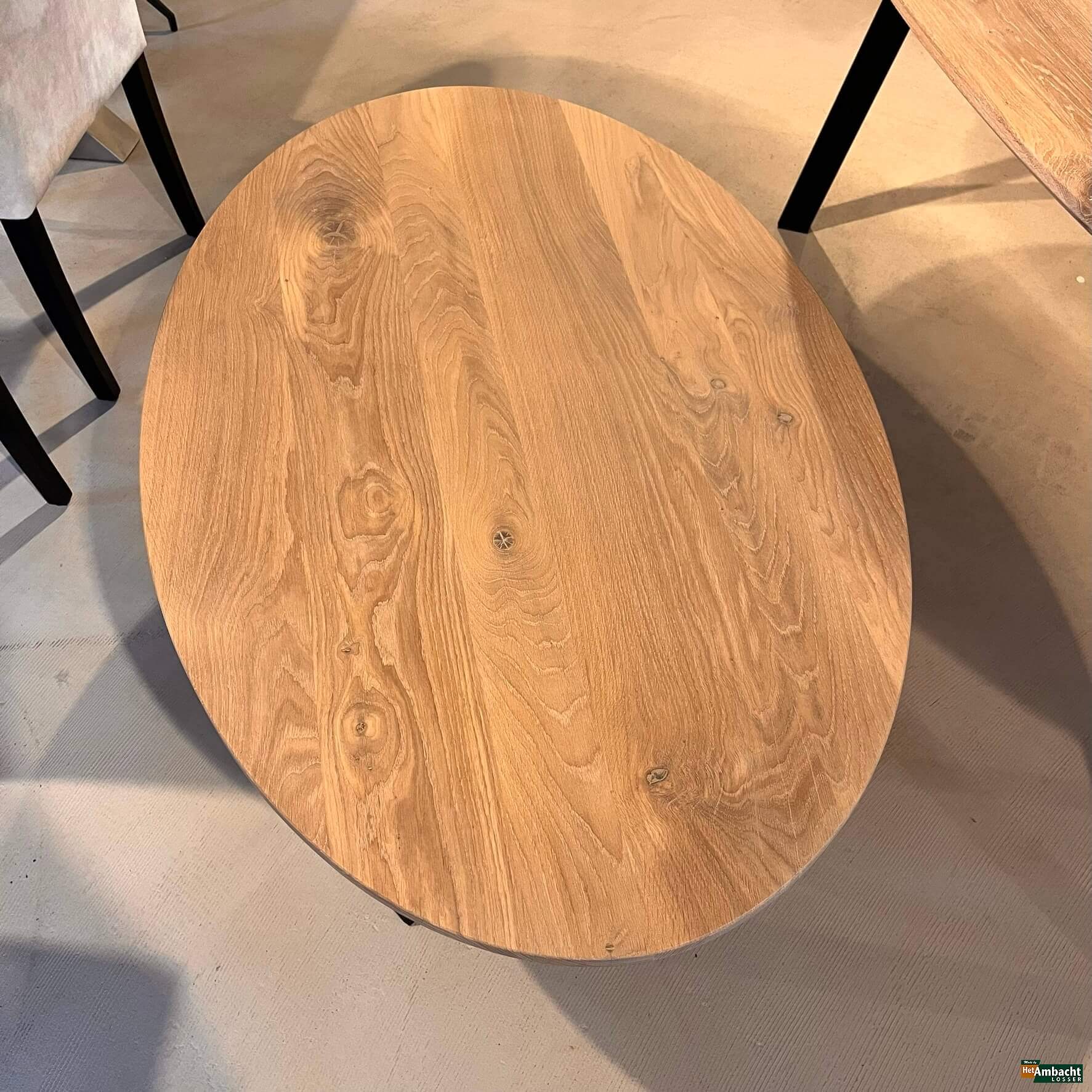 Ellips eiken salontafel – Poot no.945
