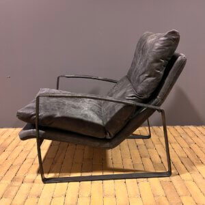 Fauteuil Lex leer Vintage antraciet