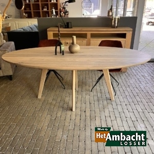 Kopenhagen eiken eettafel ellips (1)