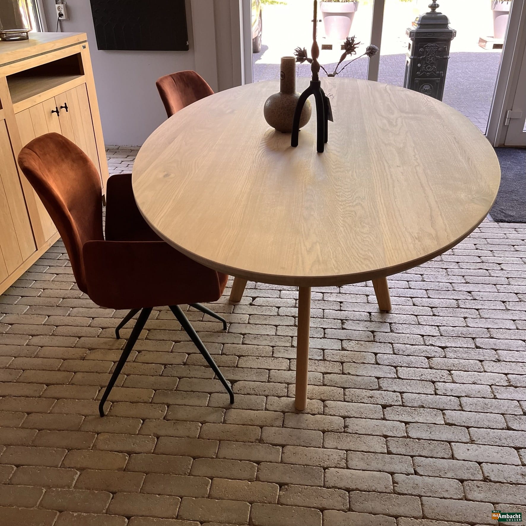 Kopenhagen eiken eettafel ellips (3)