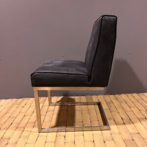 Lara RVS eetkamerstoel leer Africa S superblack