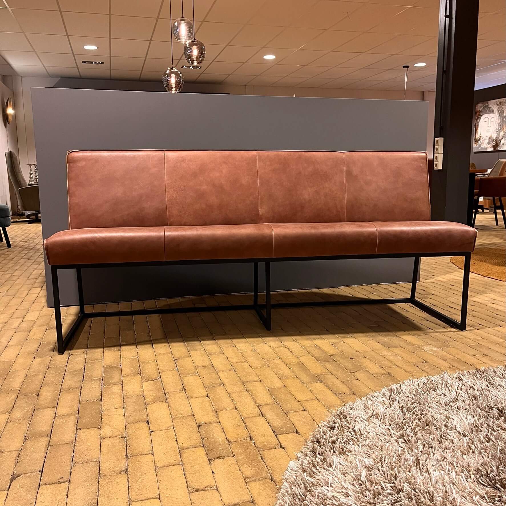 Lara bench 4-zits leer Africa S tabac