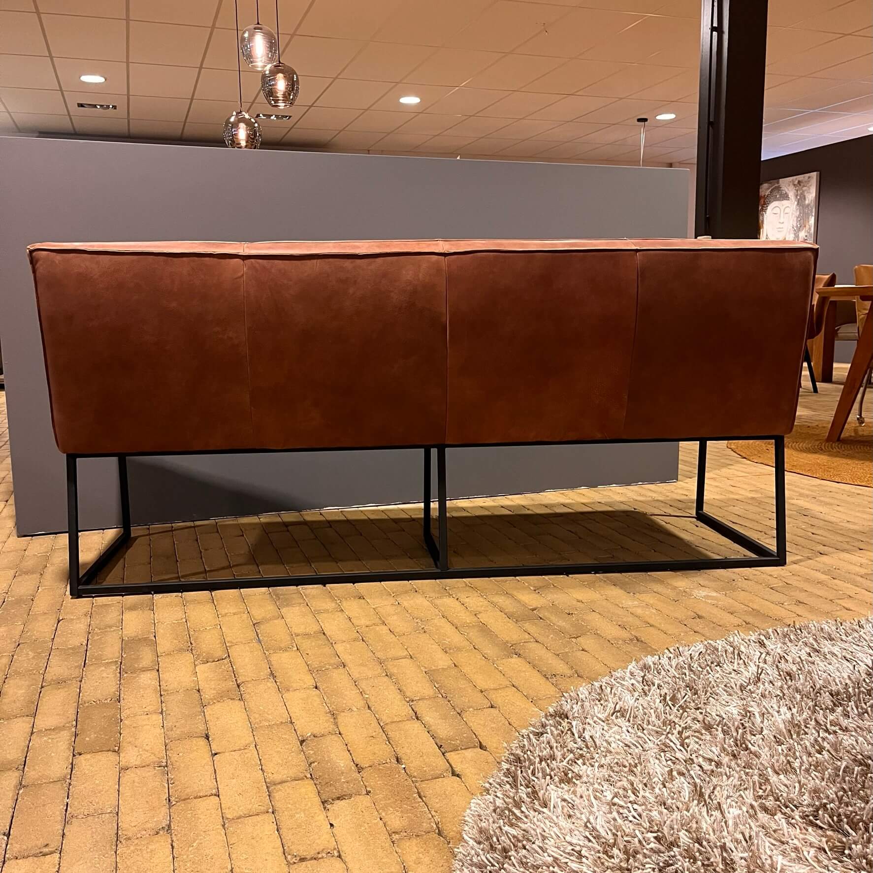 Lara bench 4-zits leer Africa S tabac