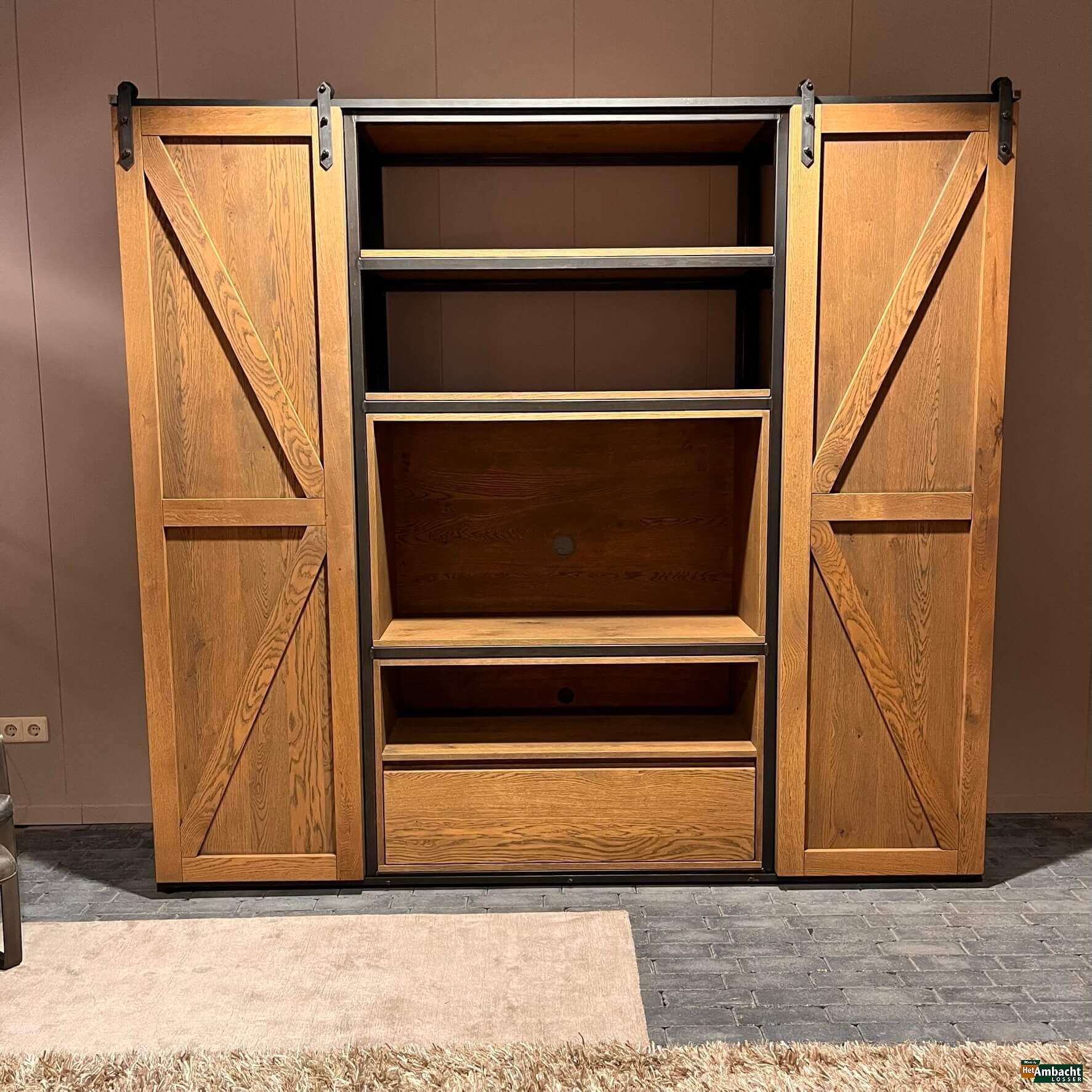 MetalWood schuifdeurkast eiken