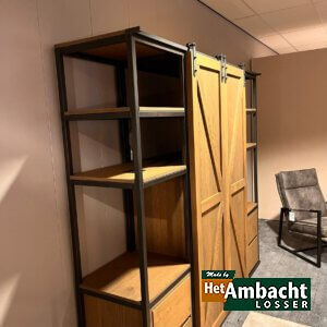 MetalWood schuifdeurkast eiken