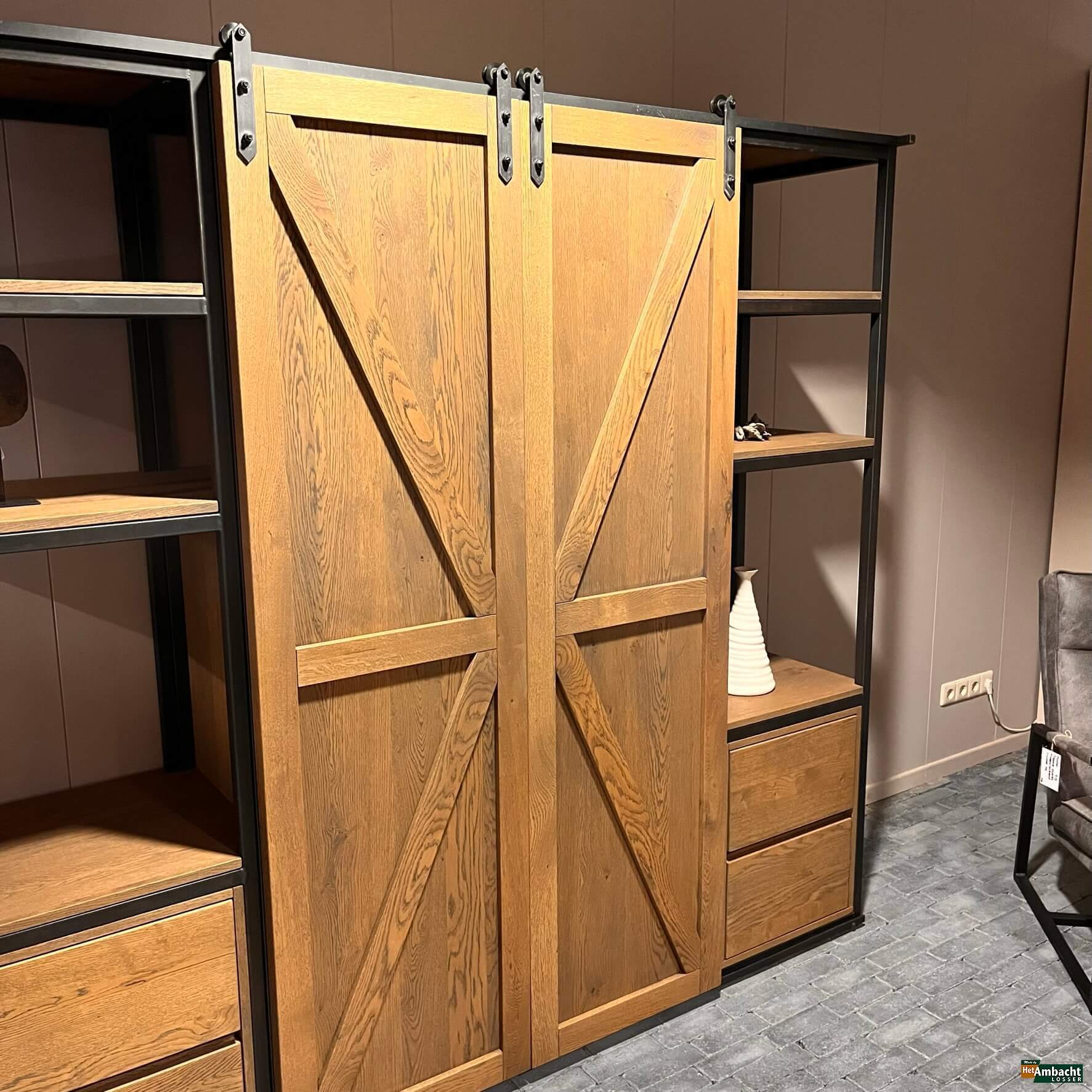 MetalWood schuifdeurkast eiken