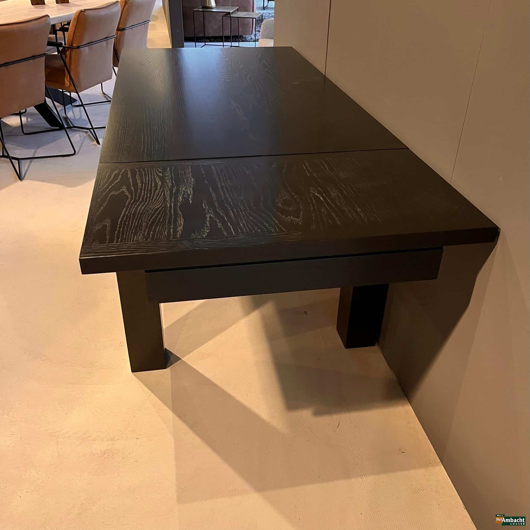 OPRUIMING Bordeaux eiken eettafel 160cm + 50cm verlengblad