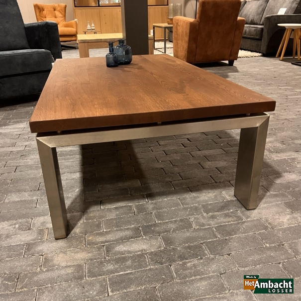 RVS 12x4 / eiken salontafel