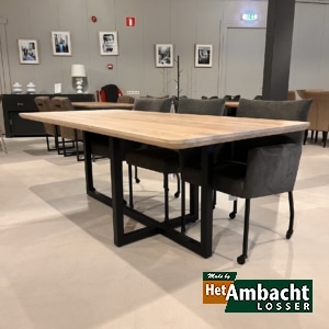 Rechthoekige eiken eettafel – Kruispoot