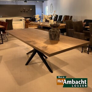 Rechthoekige eiken eettafel – Poot no.968