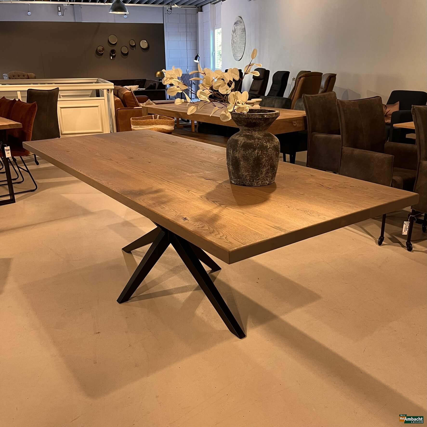 Rechthoekige eiken eettafel – Poot no.968