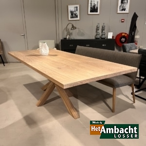 Rechthoekige eiken eettafel-Spinpoot eiken