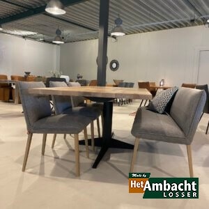 Rechthoekige rustiek eiken eettafel – Poot 969
