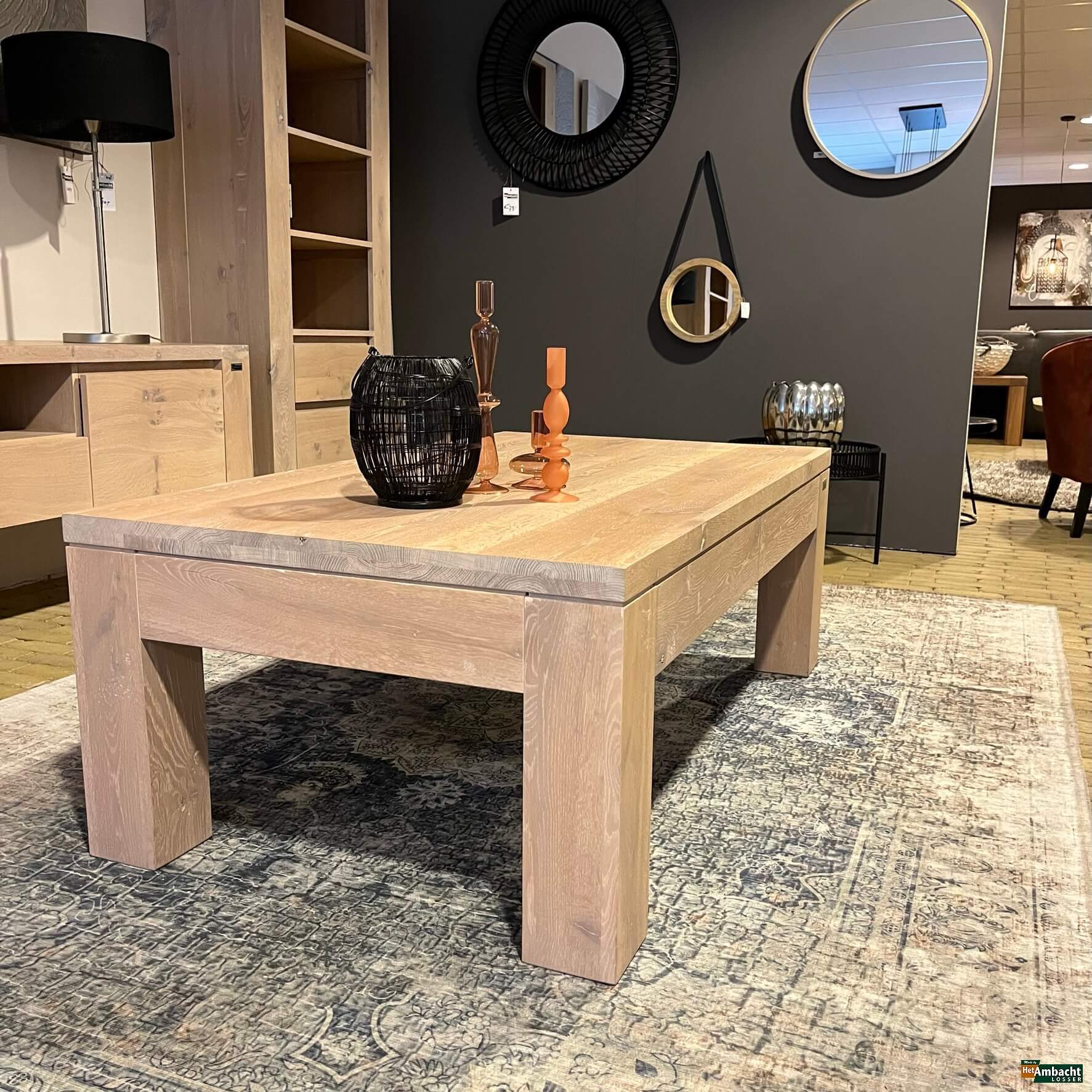 Stoer eiken salontafel