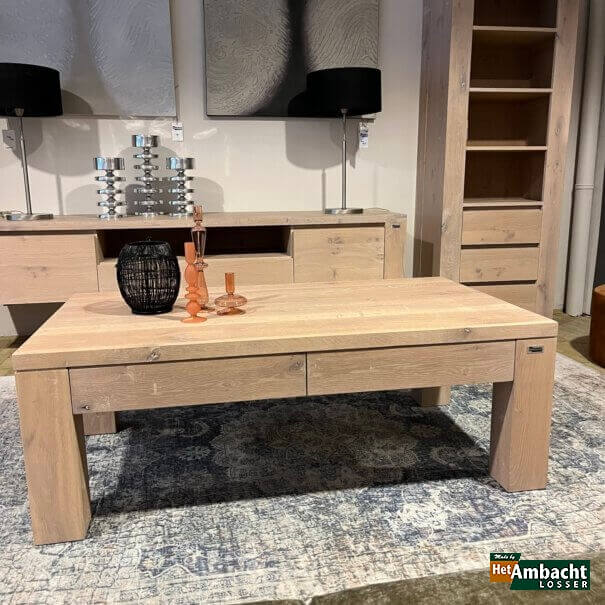 Stoer salontafel eiken rustiek