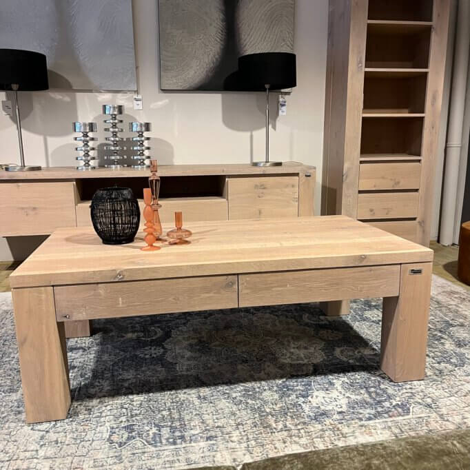 Stoer salontafel eiken rustiek