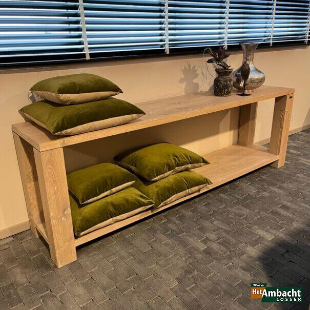 Stoer wandtafel eiken rustiek