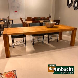 Uitschuif-inleg eettafel eiken