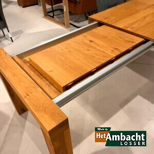 Uitschuif-inleg eettafel eiken