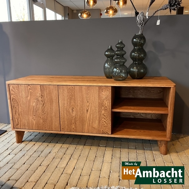 Vintage eiken TV meubel