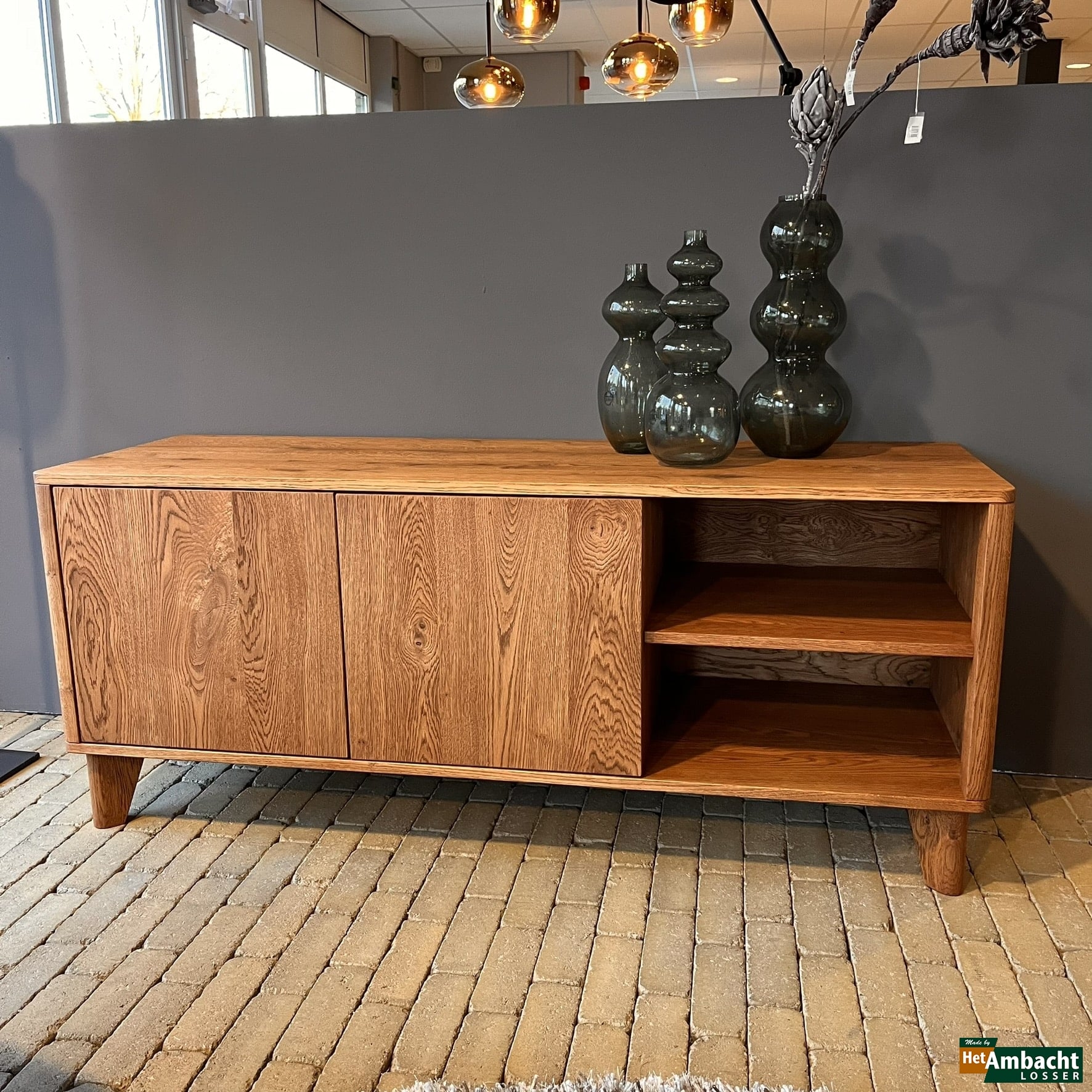 Vintage eiken TV meubel